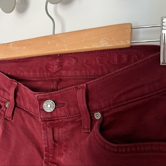 7 For  All Mankind The Skinny Jeans, Cranberry size 28 - Picture 8 of 13